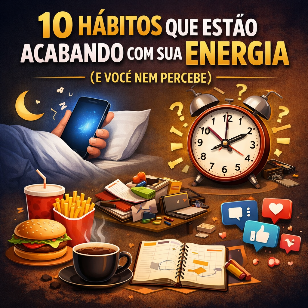 10 hábitos que estão acabando com sua energia (e você nem percebe)