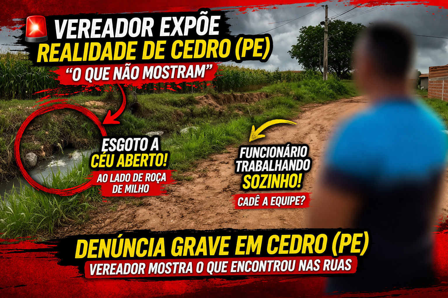 Vereador Tiago de Vilmar faz críticas à gestão e expõe problemas urbanos em vídeo: “realidade que não mostram”