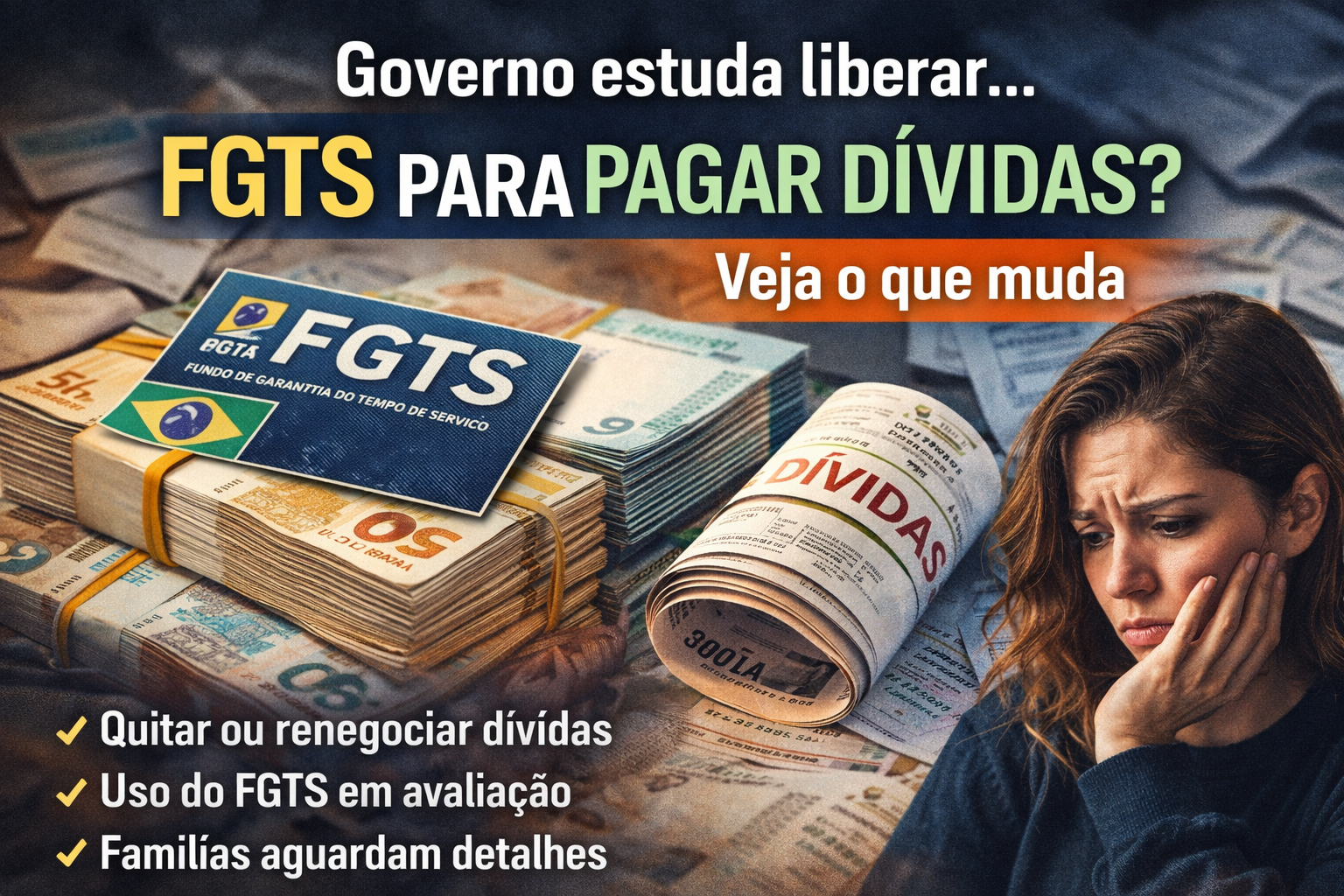 Governo estuda liberar FGTS para pagar dívidas: entenda o novo plano contra o endividamento das famílias
