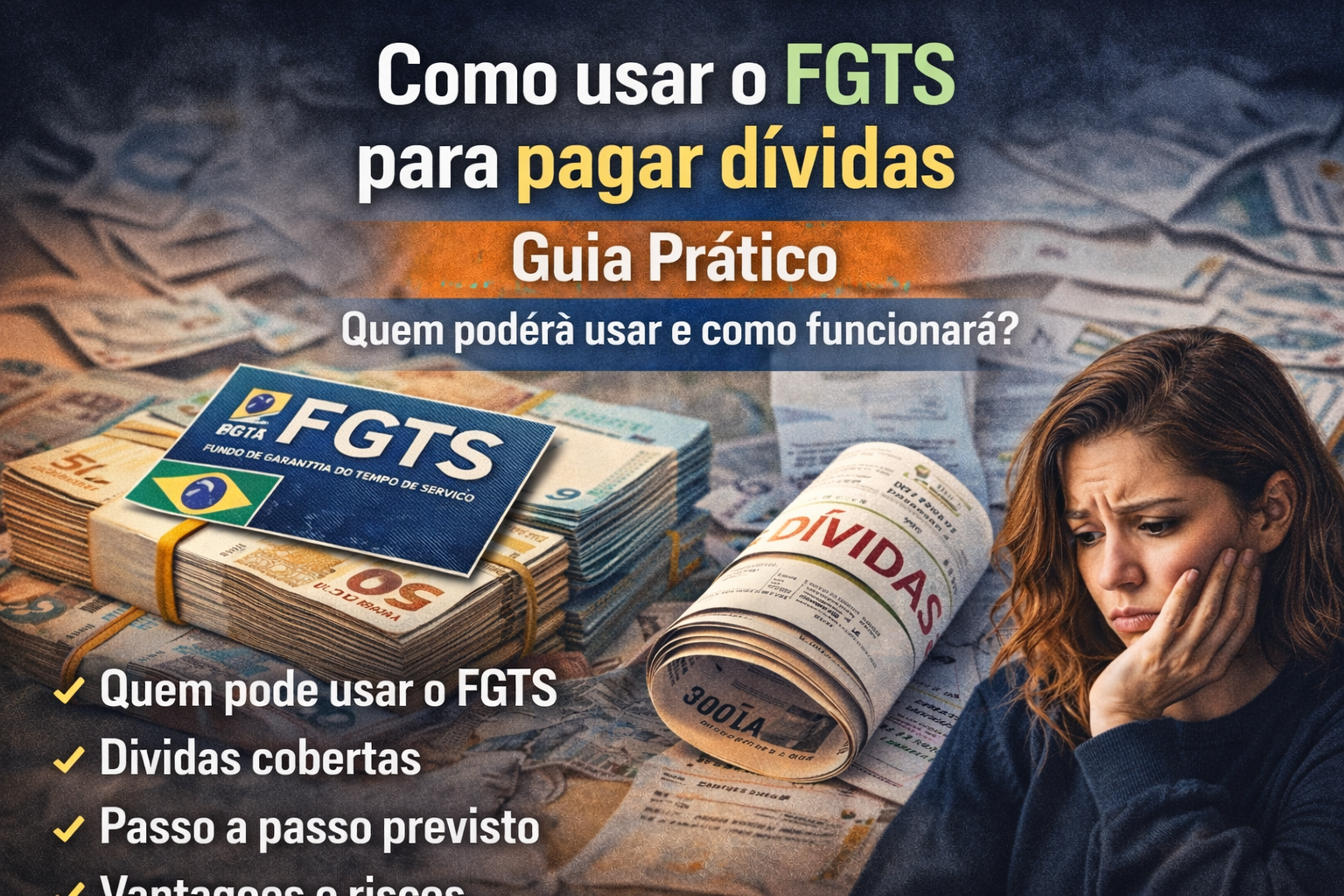 Como usar o FGTS para pagar dívidas (se aprovado): guia prático para entender quem poderá usar e como funcionará