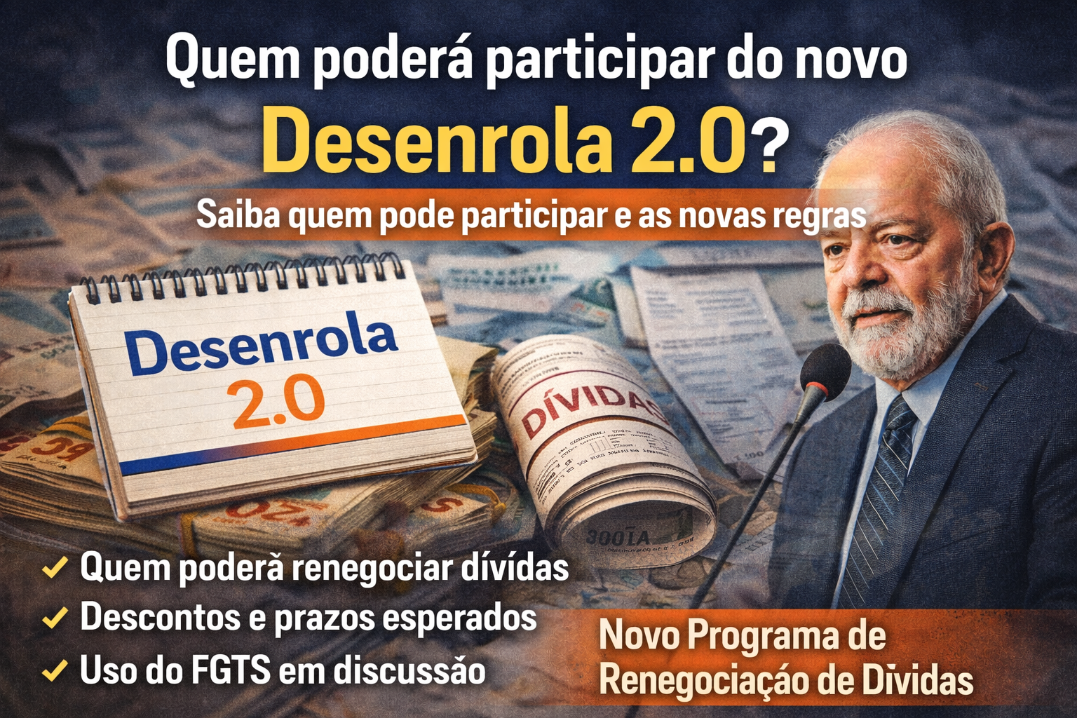 Quem poderá participar do novo Desenrola 2.0 e quais serão as regras do programa para renegociar dívidas